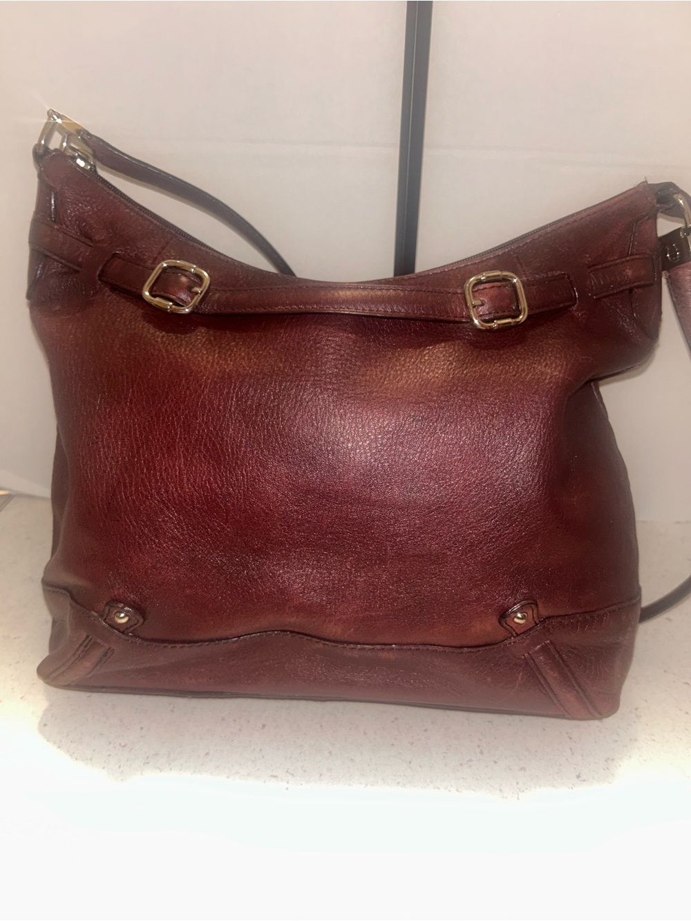 Etienne Aigner Red/Brown Leather Shoulder Bag